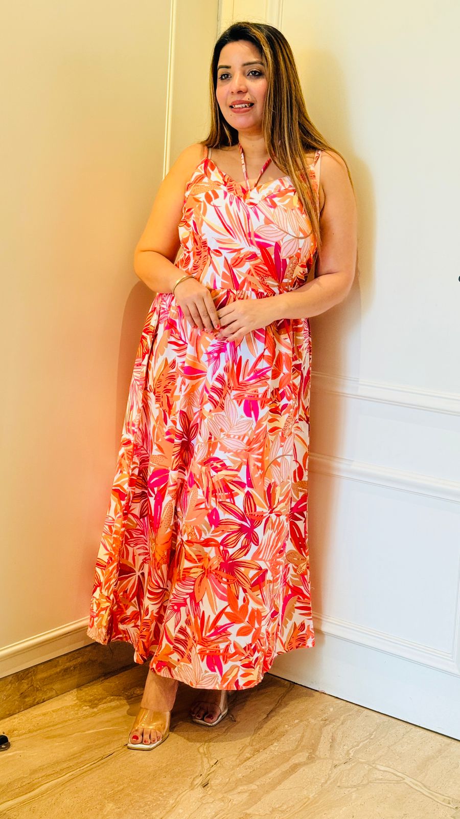 Saanvi Maxi Dress- Pink